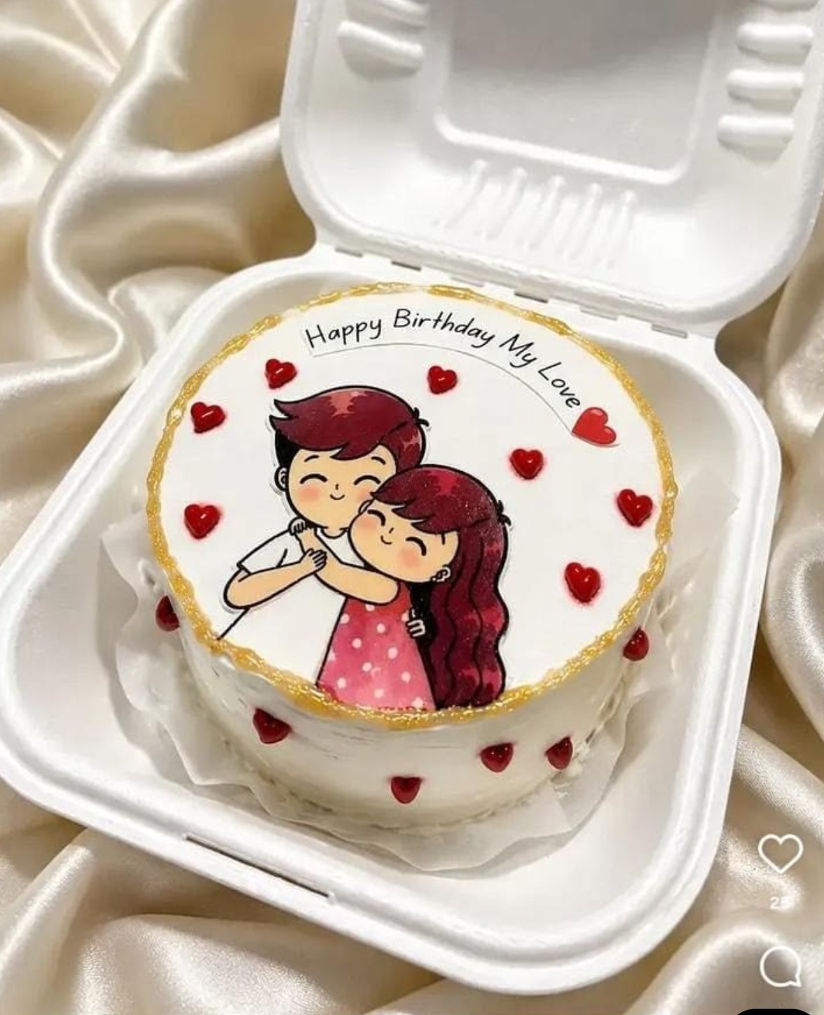Happy Birthday My Love Couple Bento Cake